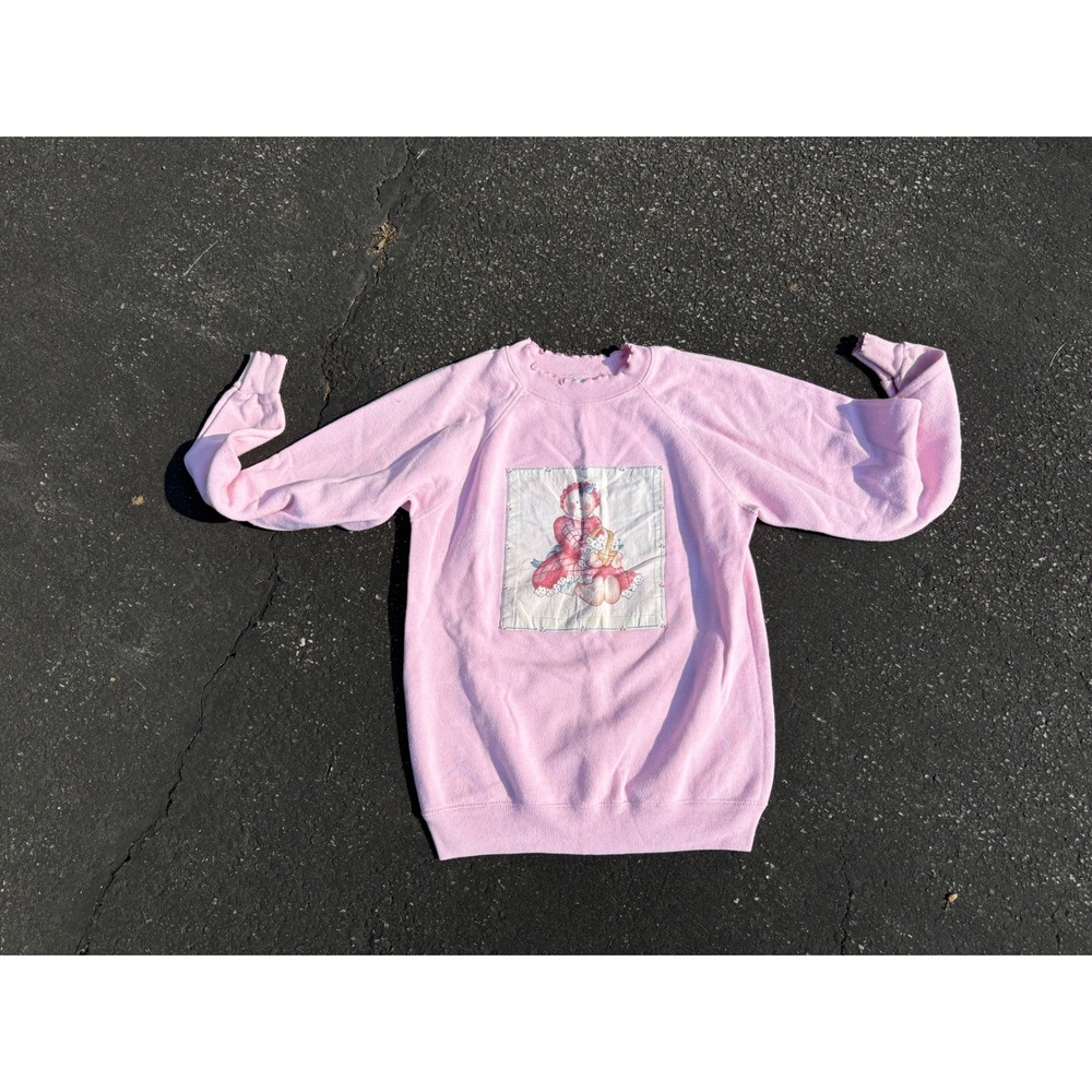 Vintage Hanes Raggedy Ann Sweatshirt Womens S Distressed‎ Pink Graphic